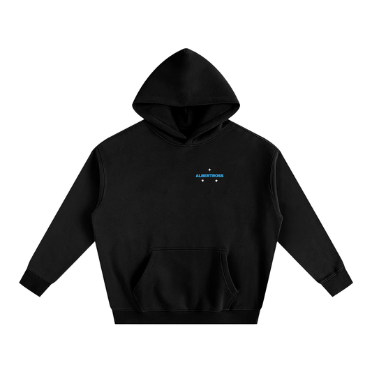 Albertross born to ride black hoodie (blue text)